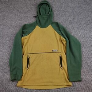 Melanzana Wind Pro Fleece Hoodie Mens Medium Green Yellow Pullover USA